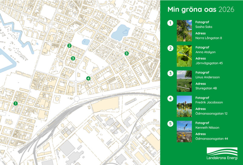 Karta och förteckning över vinnarna av Min gröna oas